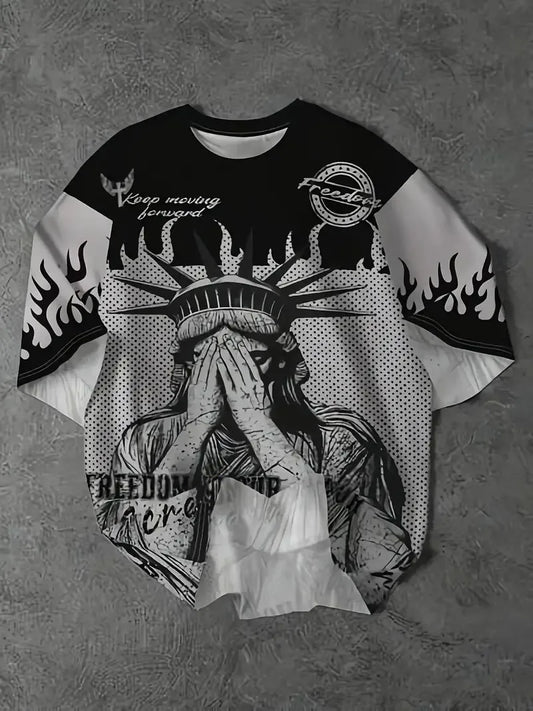 The 3D printed men's T-shirt for the summer of 2025 is a bestseller for sports fitness exercise casual fashion and lightness